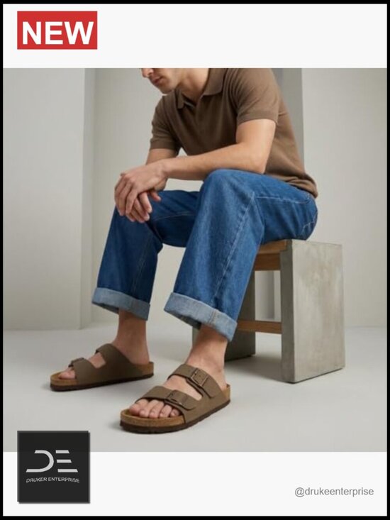 Cork Footbed Men\'s Sandals with Adjustable Buckle Slides main image 5